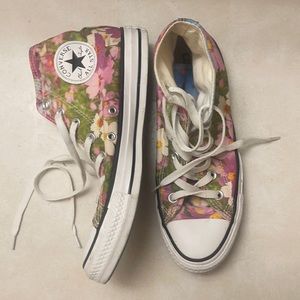 Floral converse high tops